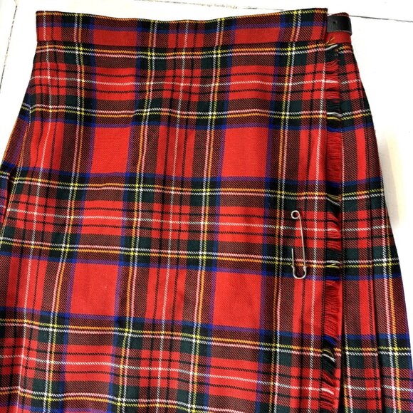 Highland Home Industries Made in Scotland Red Plaid Kilt Size 14 Vtg - Picture 5 of 12